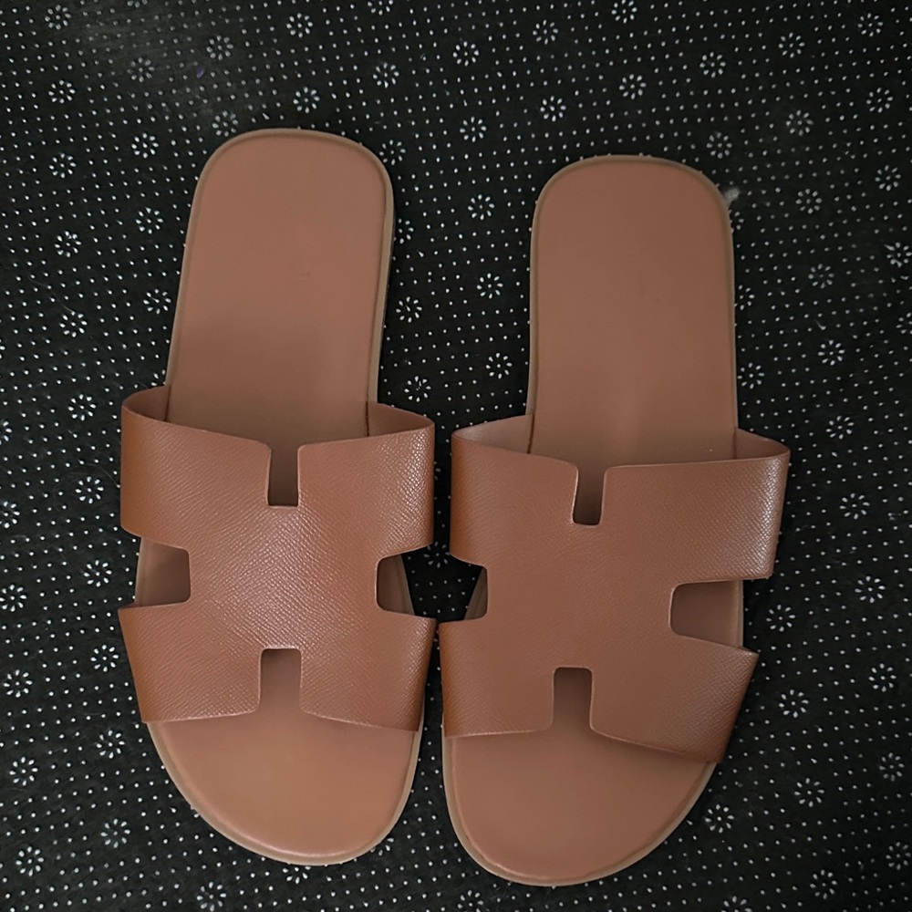 Brown Slide Sandals
